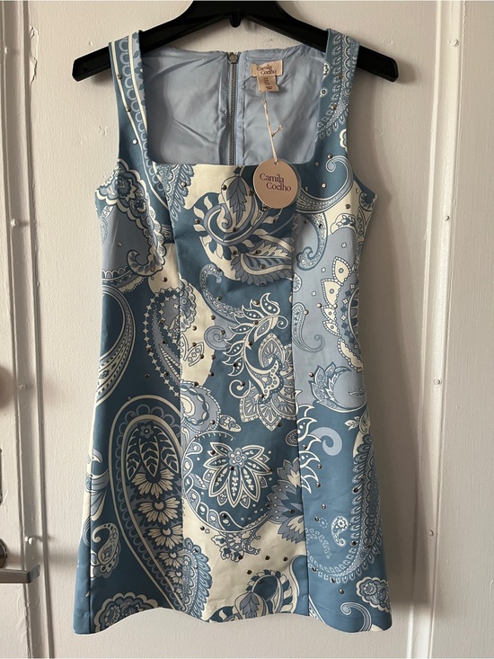 Camila Coelho Dresses & Skirts - Camila Coelho silver stud blue paisley mini dress
